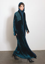 Load image into Gallery viewer, Velvet Teal Blue Abaya & Shayla