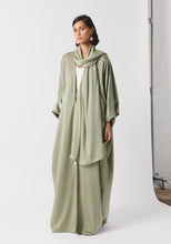 Load image into Gallery viewer, Mint Green Silk Abaya & Shayla