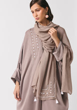 Load image into Gallery viewer, Taupe Silk Abaya & Shayla