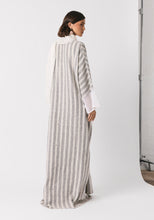 Load image into Gallery viewer, Striped Gray Linen Abaya & Shayla