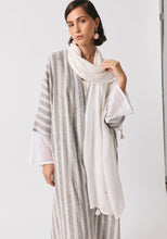 Load image into Gallery viewer, Striped Gray Linen Abaya & Shayla