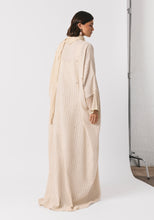 Load image into Gallery viewer, Striped Linen Abaya & Shayla with gold dots