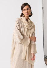 Load image into Gallery viewer, Striped Linen Abaya & Shayla with gold dots