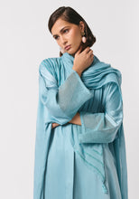 Load image into Gallery viewer, Sky Blue Silk Abaya & Shayla