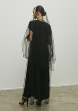 Load image into Gallery viewer, TULLE BLACK AND GOLD ABAYA/SHAYLA
