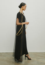 Load image into Gallery viewer, TULLE BLACK AND GOLD ABAYA/SHAYLA