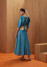 Load image into Gallery viewer, Turquoise blue kaftan with embroidered belt