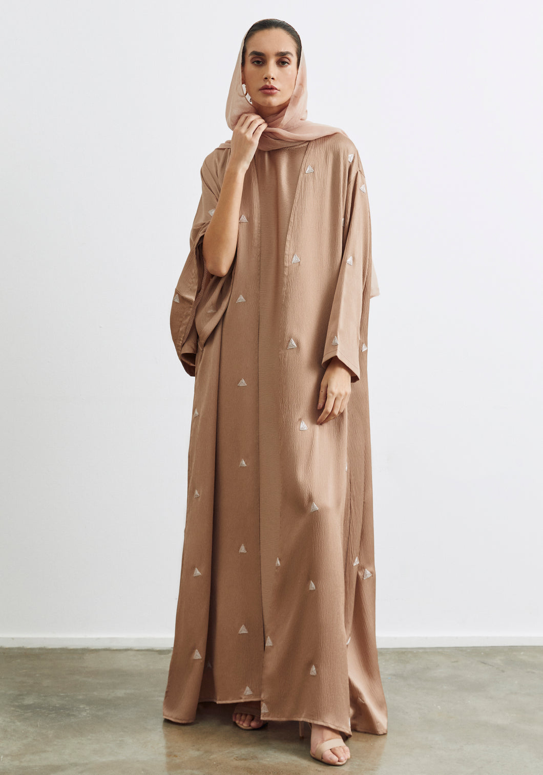 Nude Abaya & Shayla in Triangles Style