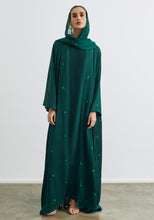 Load image into Gallery viewer, Green Abaya &amp; Shayla in Triangles Style
