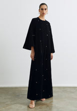 Load image into Gallery viewer, Velvet black Abaya &amp; Shayla in Dots Style
