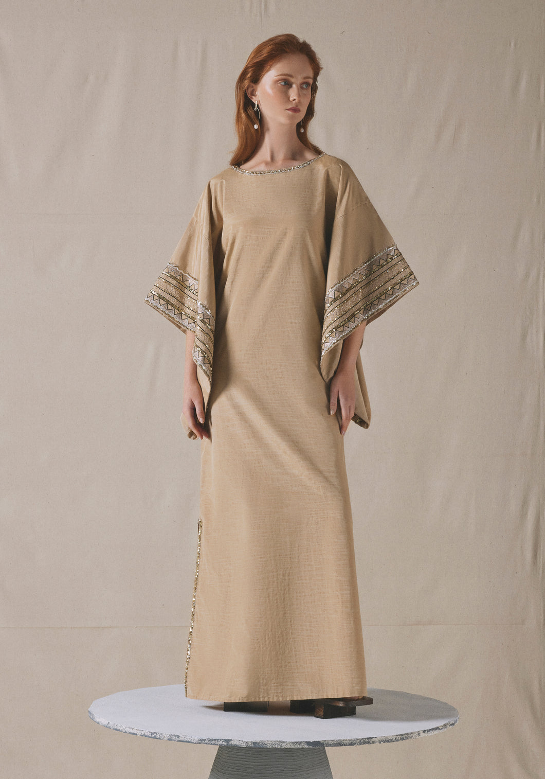 Ecru Embroidered Kaftan