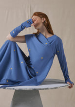 Load image into Gallery viewer, Blue Asymmetrically Draped Kaftan

