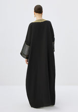 Load image into Gallery viewer, Full Bisht Abaya with Gold Embroidery and Shayla
