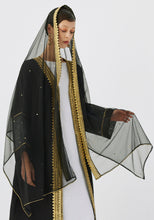 Load image into Gallery viewer, Bisht Abaya/Tulle with Gold embroidery And Shayla
