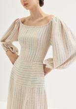 Load image into Gallery viewer, Off shoulder dress in textured linen
