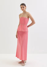 Load image into Gallery viewer, Pink strapless Dress with Corset
