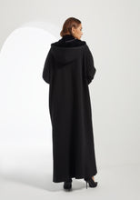 Load image into Gallery viewer, Black Hooded Farwa Coat
