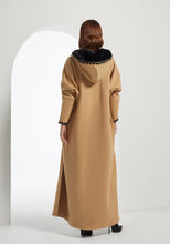 Load image into Gallery viewer, Nude Hooded Farwa Coat
