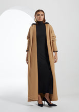 Load image into Gallery viewer, Nude Hooded Farwa Coat
