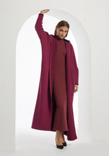 Load image into Gallery viewer, Maroon Hooded Farwa Coat
