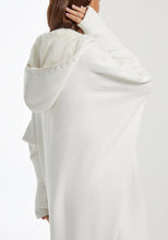 Load image into Gallery viewer, White Hooded Farwa Coat
