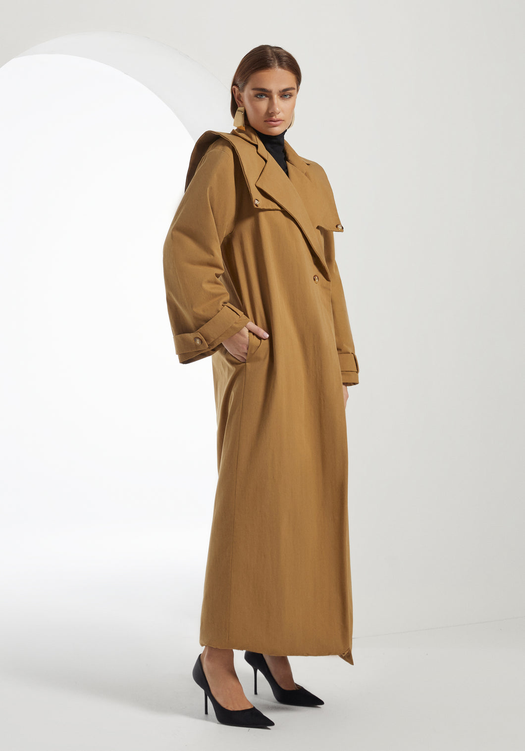 Brown Farwa Trench Coat