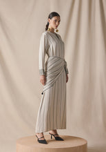 Load image into Gallery viewer, Striped Kaftan with bandana in black details

