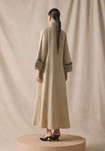 Load image into Gallery viewer, High collar Kaftan in black leather details

