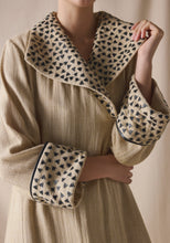Load image into Gallery viewer, High collar Kaftan in black leather details
