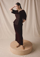 Load image into Gallery viewer, Corset Kaftan in brown velvet

