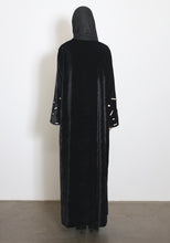 Load image into Gallery viewer, Velvet Black Scarf Abaya &amp; Shayla
