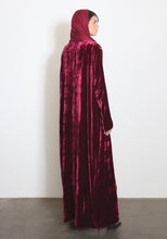 Load image into Gallery viewer, Velvet Red Abaya &amp; Shayla
