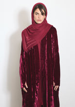 Load image into Gallery viewer, Velvet Red Abaya &amp; Shayla
