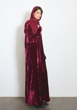 Load image into Gallery viewer, Velvet Red Abaya &amp; Shayla
