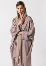 Load image into Gallery viewer, Taupe Silk Abaya &amp; Shayla
