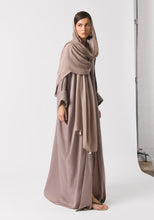 Load image into Gallery viewer, Taupe Silk Abaya &amp; Shayla
