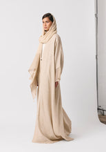 Load image into Gallery viewer, Oat linen Abaya &amp; Shayla
