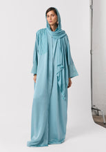 Load image into Gallery viewer, Sky Blue Silk Abaya &amp; Shayla
