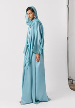Load image into Gallery viewer, Sky Blue Silk Abaya &amp; Shayla
