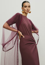 Load image into Gallery viewer, TULLE  MAROON ABAYA/SHAYLA
